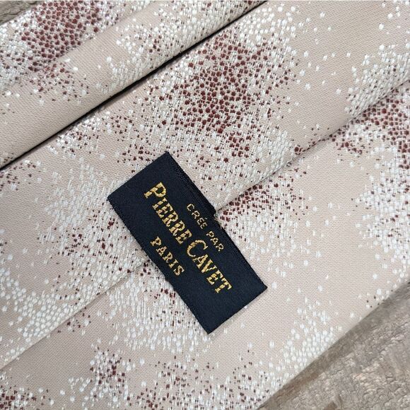 Vintage men's necktie 1970s Pierre Cavet Paris wide - Picture 2 of 7